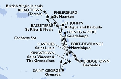 Mapa trasy rejsu