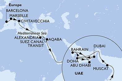 Mapa trasy rejsu