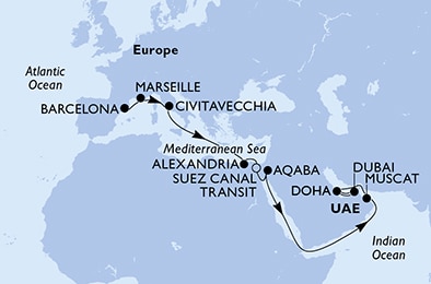 Mapa trasy rejsu