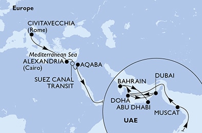 Mapa trasy rejsu