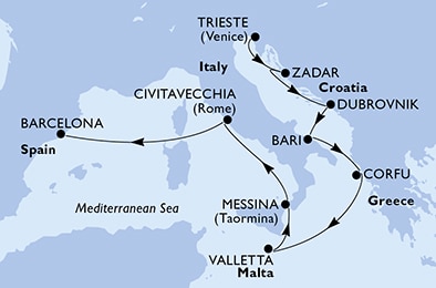 Mapa trasy rejsu