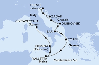 Mapa trasy rejsu