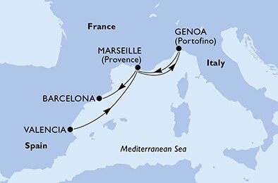 Mapa trasy rejsu