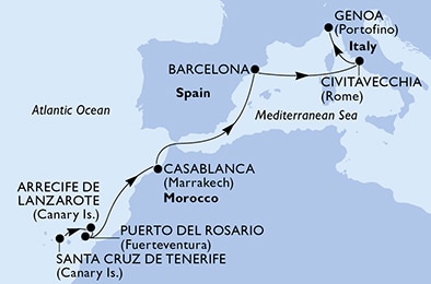 Mapa trasy rejsu