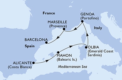 Mapa trasy rejsu