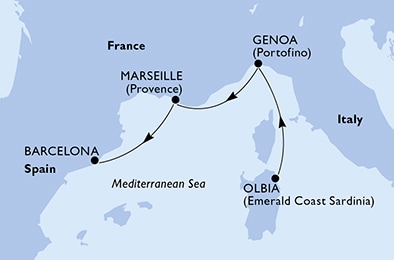 Mapa trasy rejsu