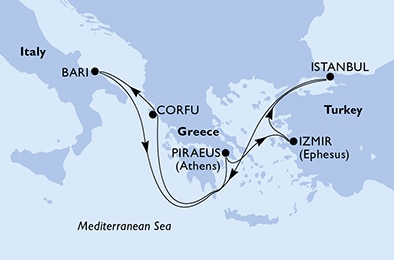 Mapa trasy rejsu