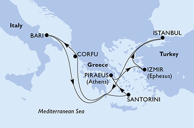 Mapa trasy rejsu