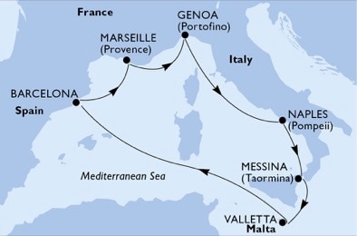 Mapa trasy rejsu