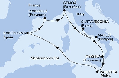 Mapa trasy rejsu