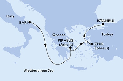 Mapa trasy rejsu