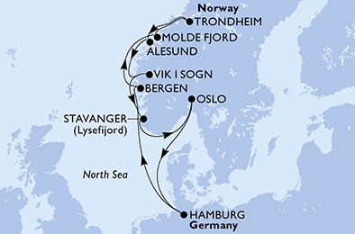 Mapa trasy rejsu