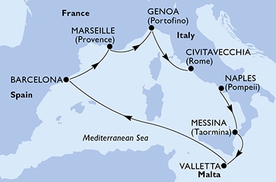Mapa trasy rejsu
