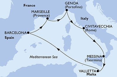 Mapa trasy rejsu