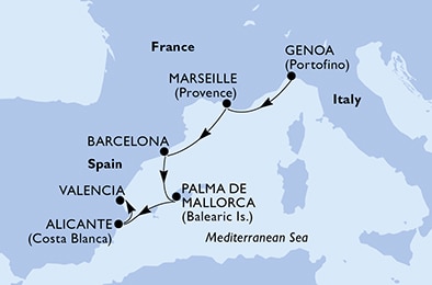 Mapa trasy rejsu