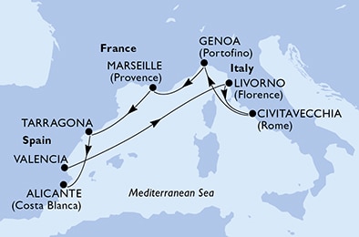 Mapa trasy rejsu