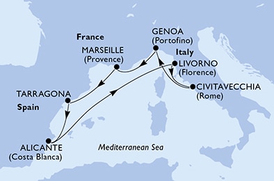 Mapa trasy rejsu