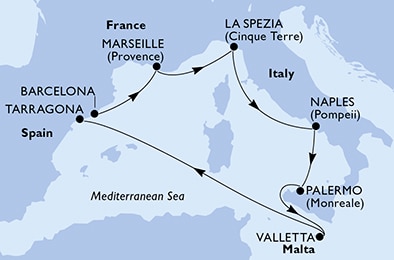 Mapa trasy rejsu
