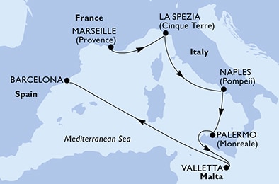 Mapa trasy rejsu