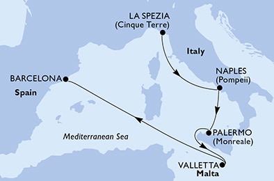 Mapa trasy rejsu