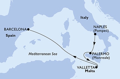 Mapa trasy rejsu