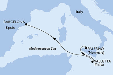 Mapa trasy rejsu