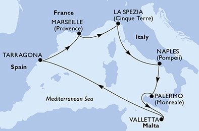 Mapa trasy rejsu
