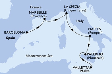 Mapa trasy rejsu