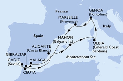 Mapa trasy rejsu