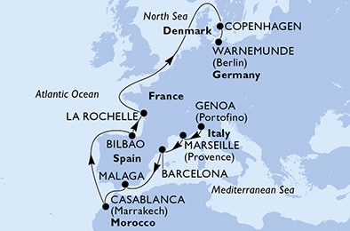 Mapa trasy rejsu