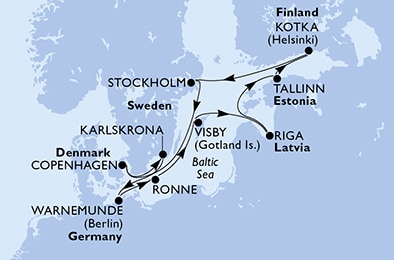 Mapa trasy rejsu