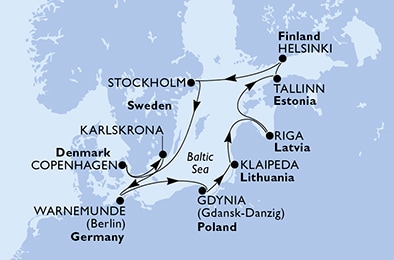Mapa trasy rejsu