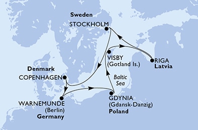 Mapa trasy rejsu