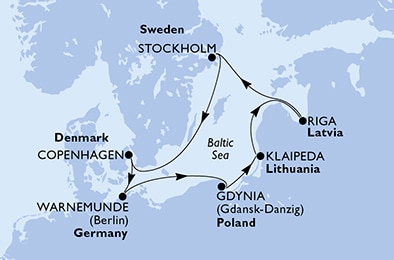 Mapa trasy rejsu