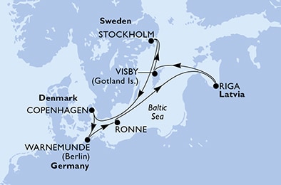 Mapa trasy rejsu