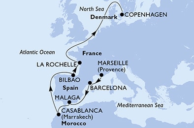 Mapa trasy rejsu