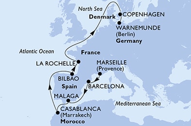 Mapa trasy rejsu