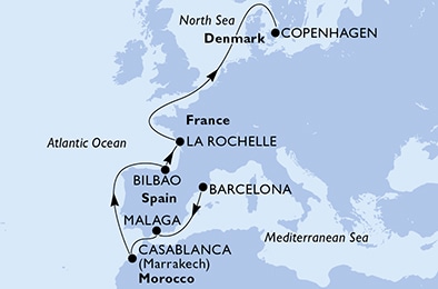 Mapa trasy rejsu