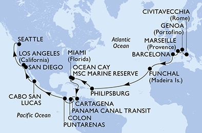 Mapa trasy rejsu