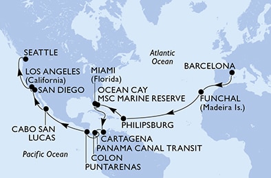 Mapa trasy rejsu
