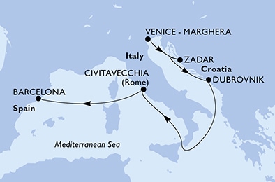 Mapa trasy rejsu