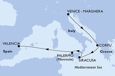 Mapa trasy rejsu