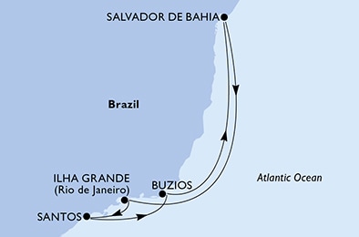Mapa trasy rejsu