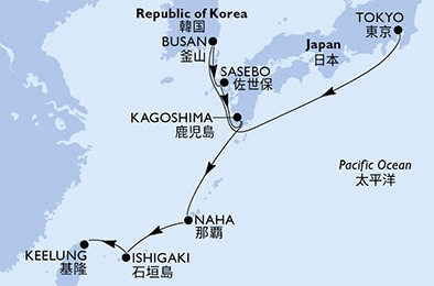 Mapa trasy rejsu