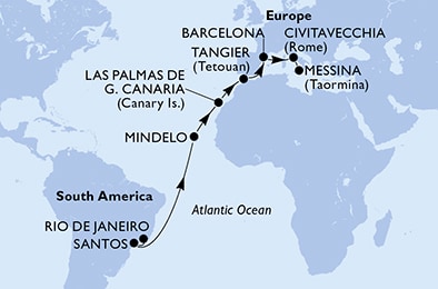 Mapa trasy rejsu