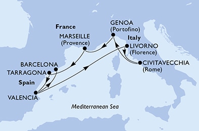 Mapa trasy rejsu