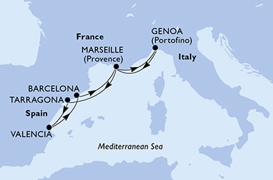 Mapa trasy rejsu