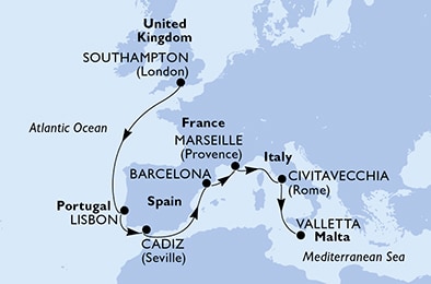 Mapa trasy rejsu