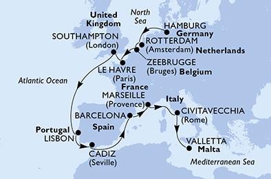 Mapa trasy rejsu