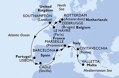 Mapa trasy rejsu